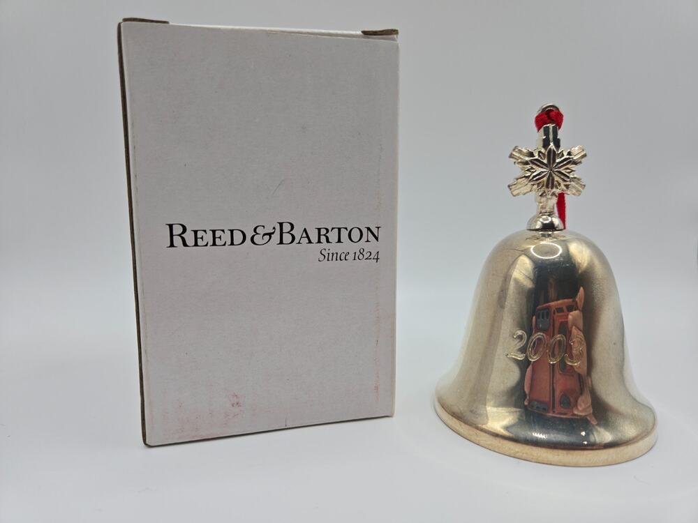 Reed & Barton Silverplated Bell Ornament Engraved Christmas 2003 Dangle Bell